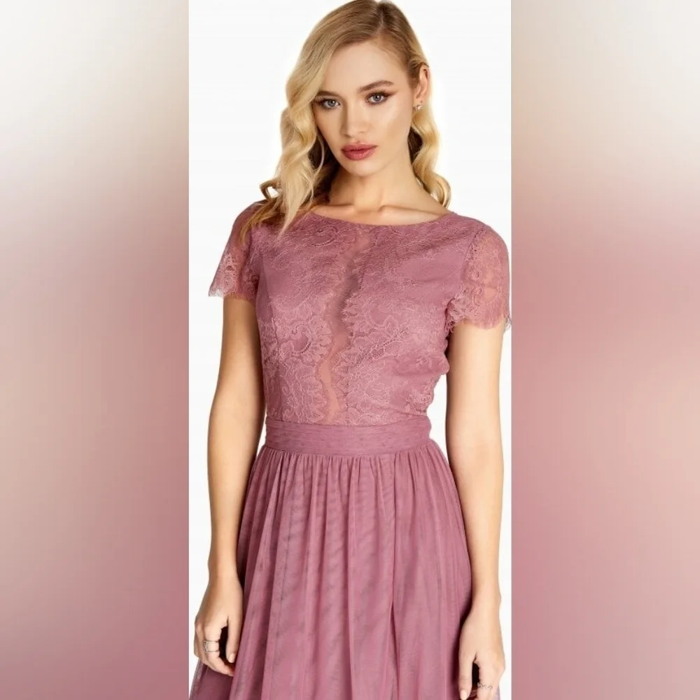 Little Mistress Heidi Lace Overlay Maxi Dress - Picture 5 of 13
